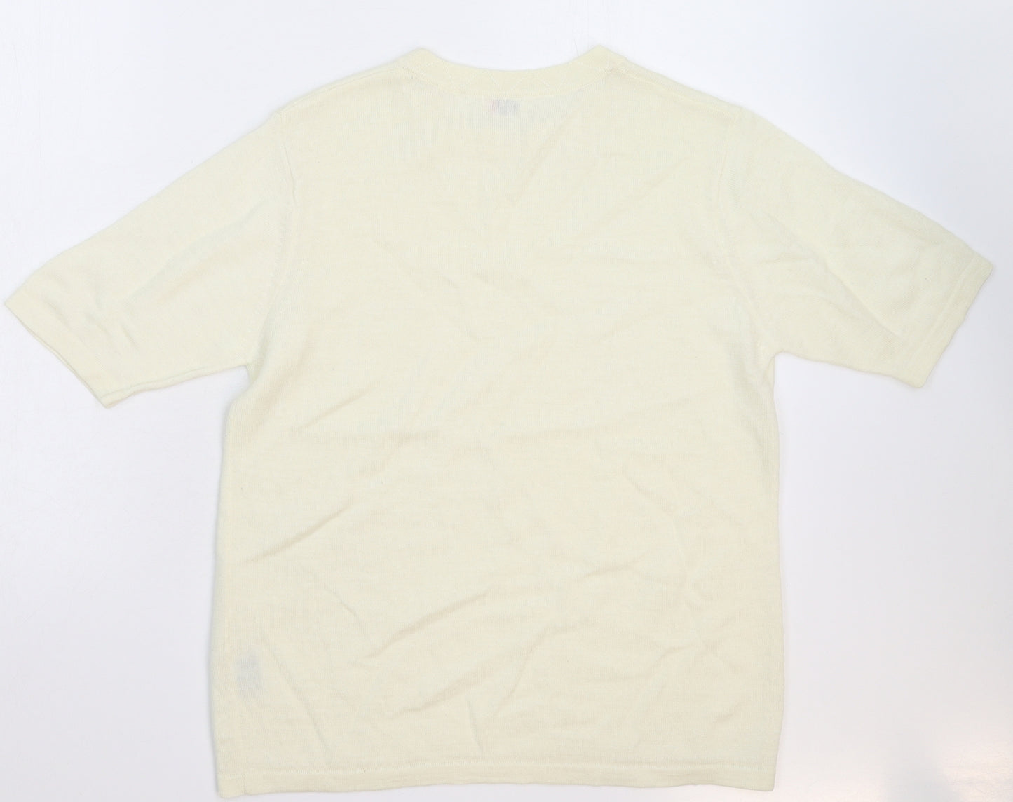 Oscar Womens White  Knit Pullover Jumper Size M