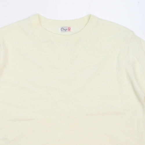 Oscar Womens White  Knit Pullover Jumper Size M