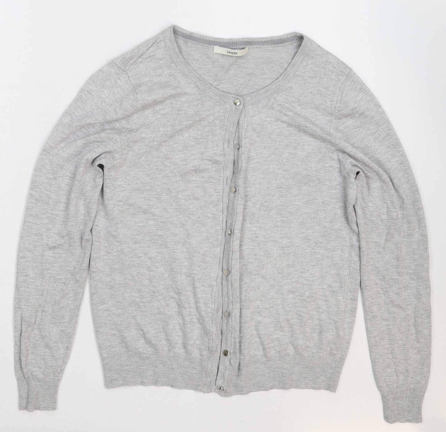 George Womens Grey  Knit Cardigan Jumper Size 12