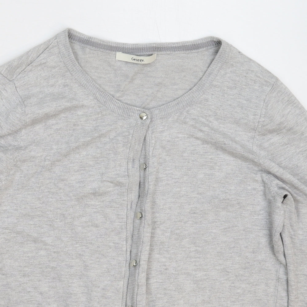 George Womens Grey  Knit Cardigan Jumper Size 12