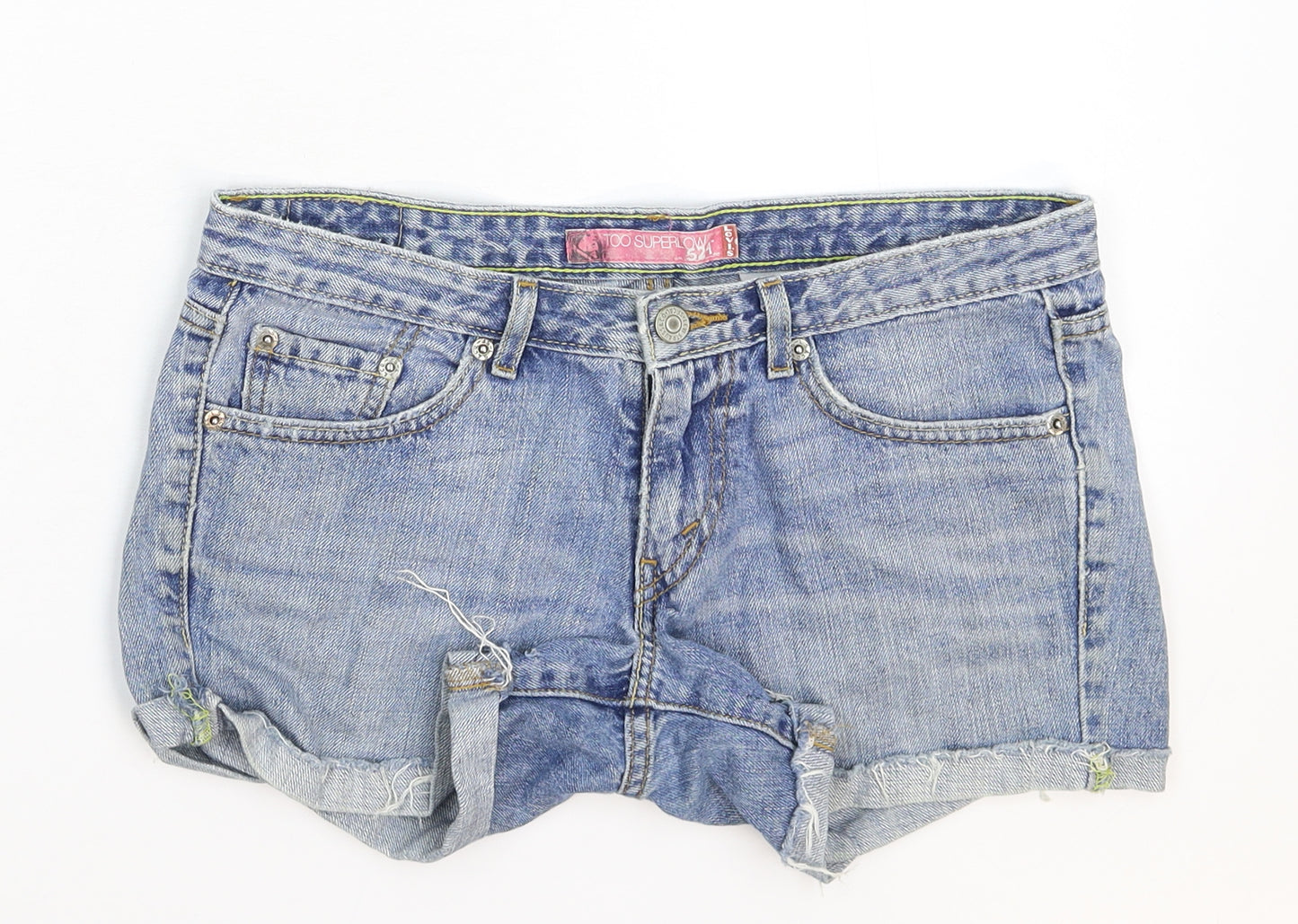 Levi's Womens Blue  Denim Hot Pants Shorts Size 30 in