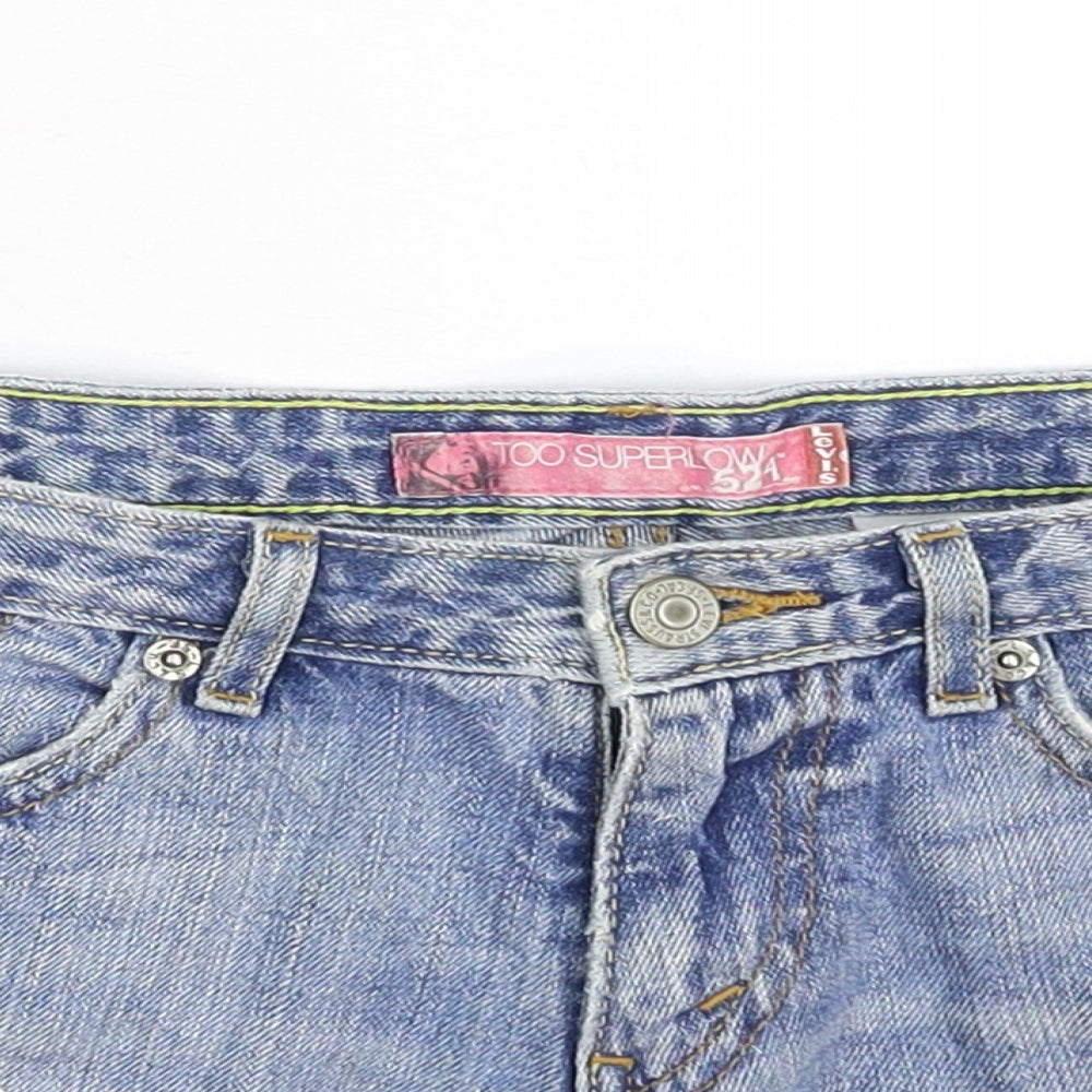 Levi's Womens Blue  Denim Hot Pants Shorts Size 30 in