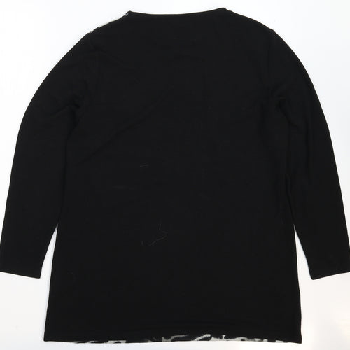 Stock Shop Womens Black Animal Print Knit Jumper Dress  Size XL