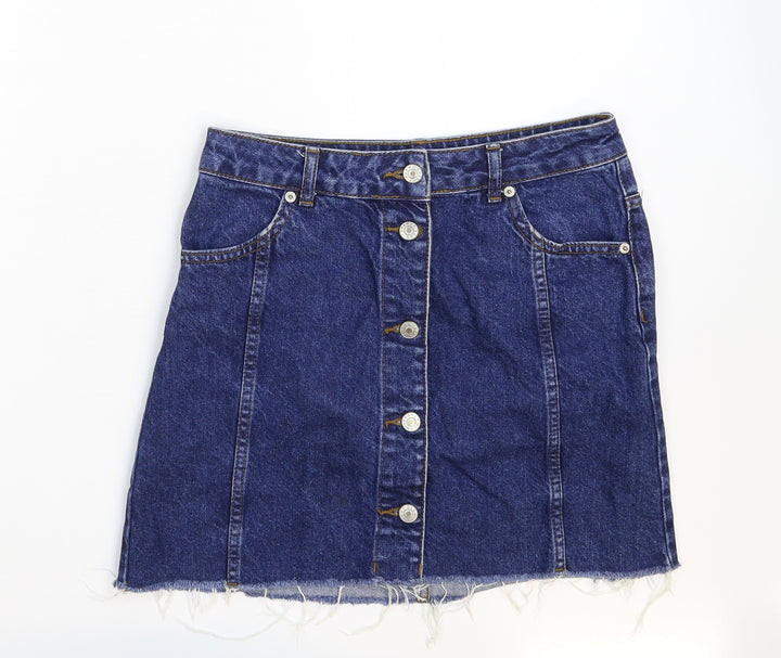 Topshop Womens Blue  Denim Mini Skirt Size 10