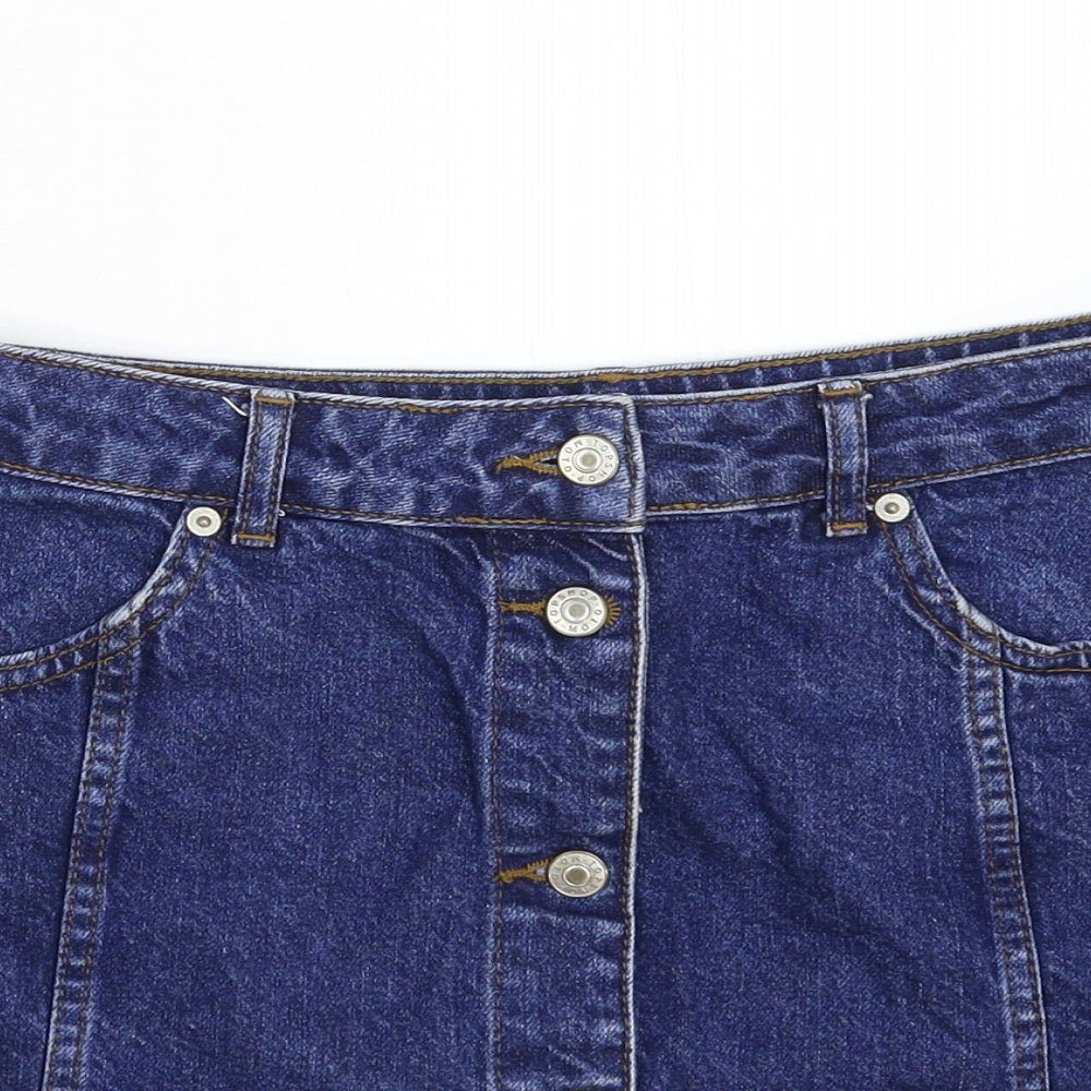 Topshop Womens Blue  Denim Mini Skirt Size 10