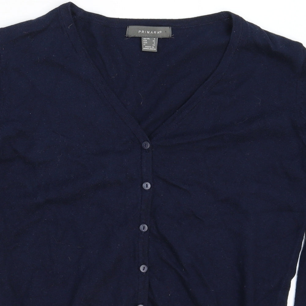 Primark Womens Blue  Knit Cardigan Jumper Size 8