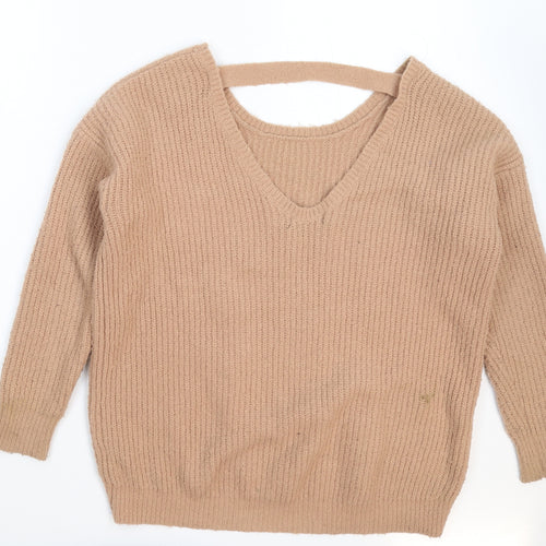Atmosphere Womens Beige  Knit Pullover Jumper Size 8  - Oversized