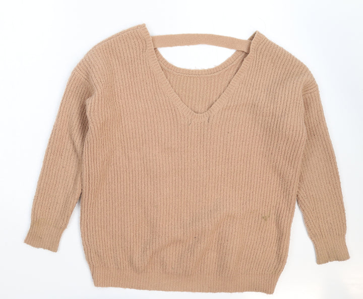 Atmosphere Womens Beige Knit Pullover Jumper Size 8 - Oversized