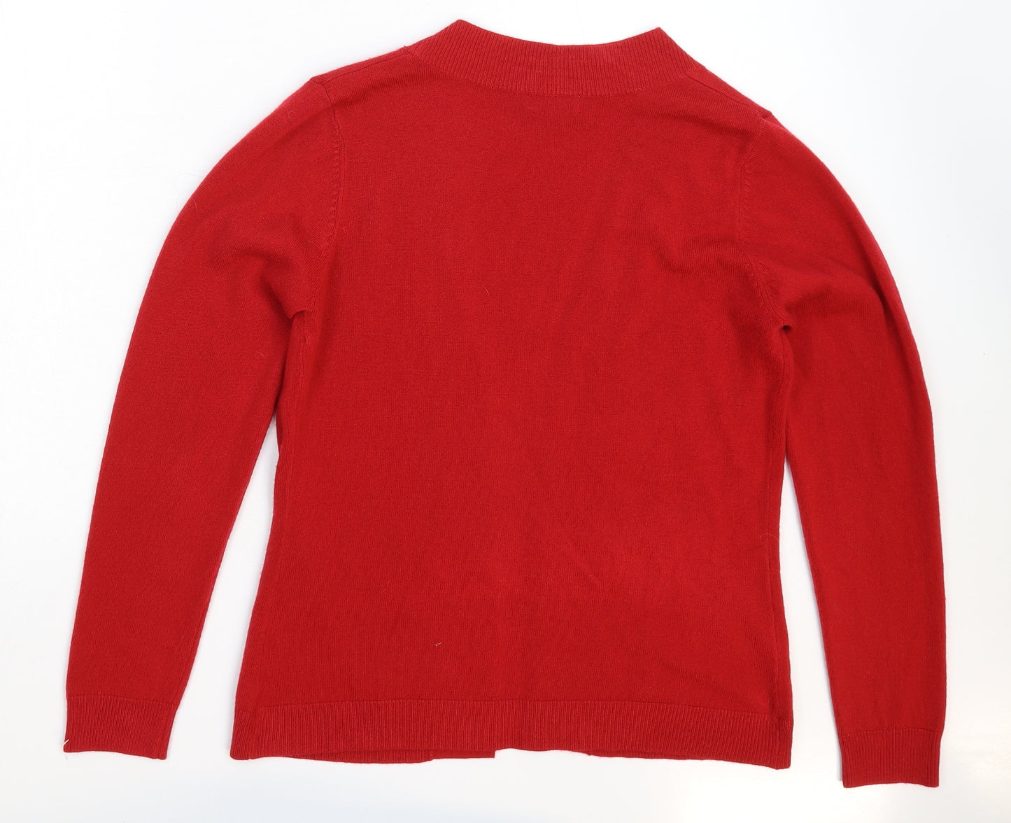 Per Una Womens Red  Knit Cardigan Jumper Size M