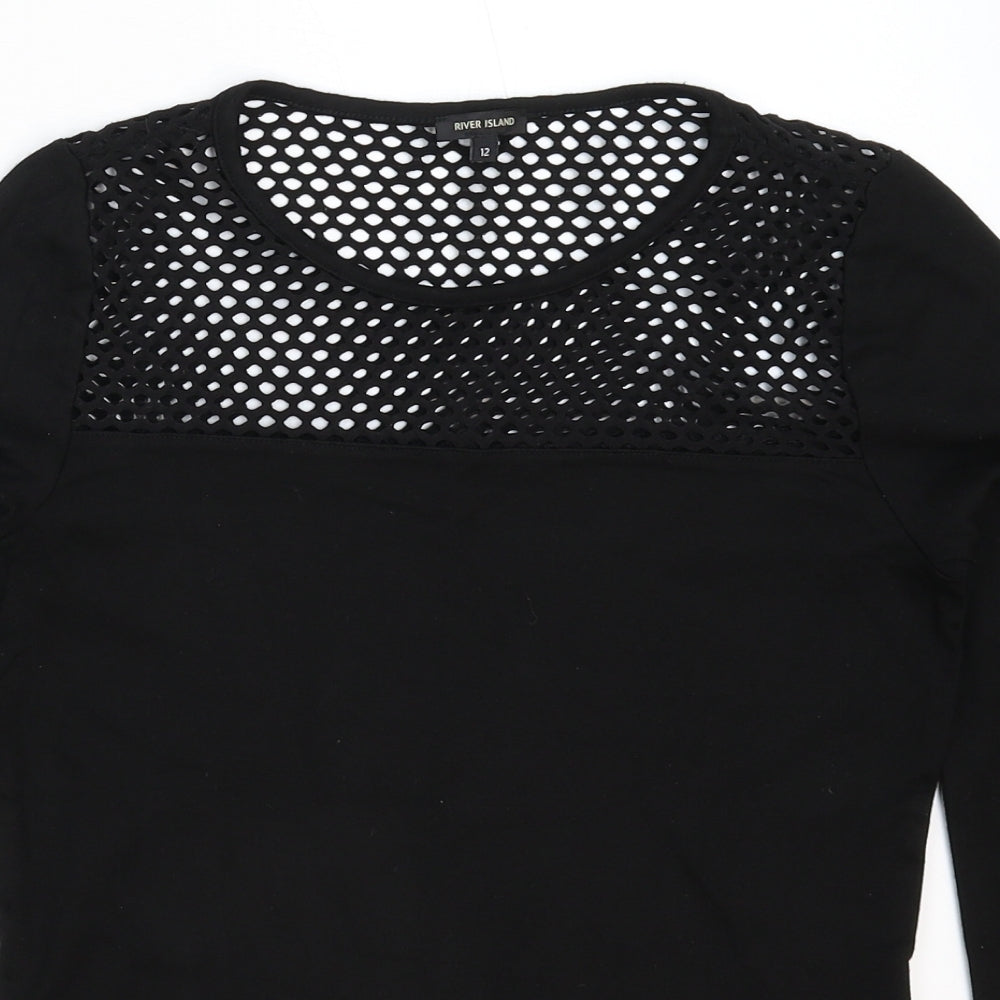River Island Womens Black   Basic T-Shirt Size 12