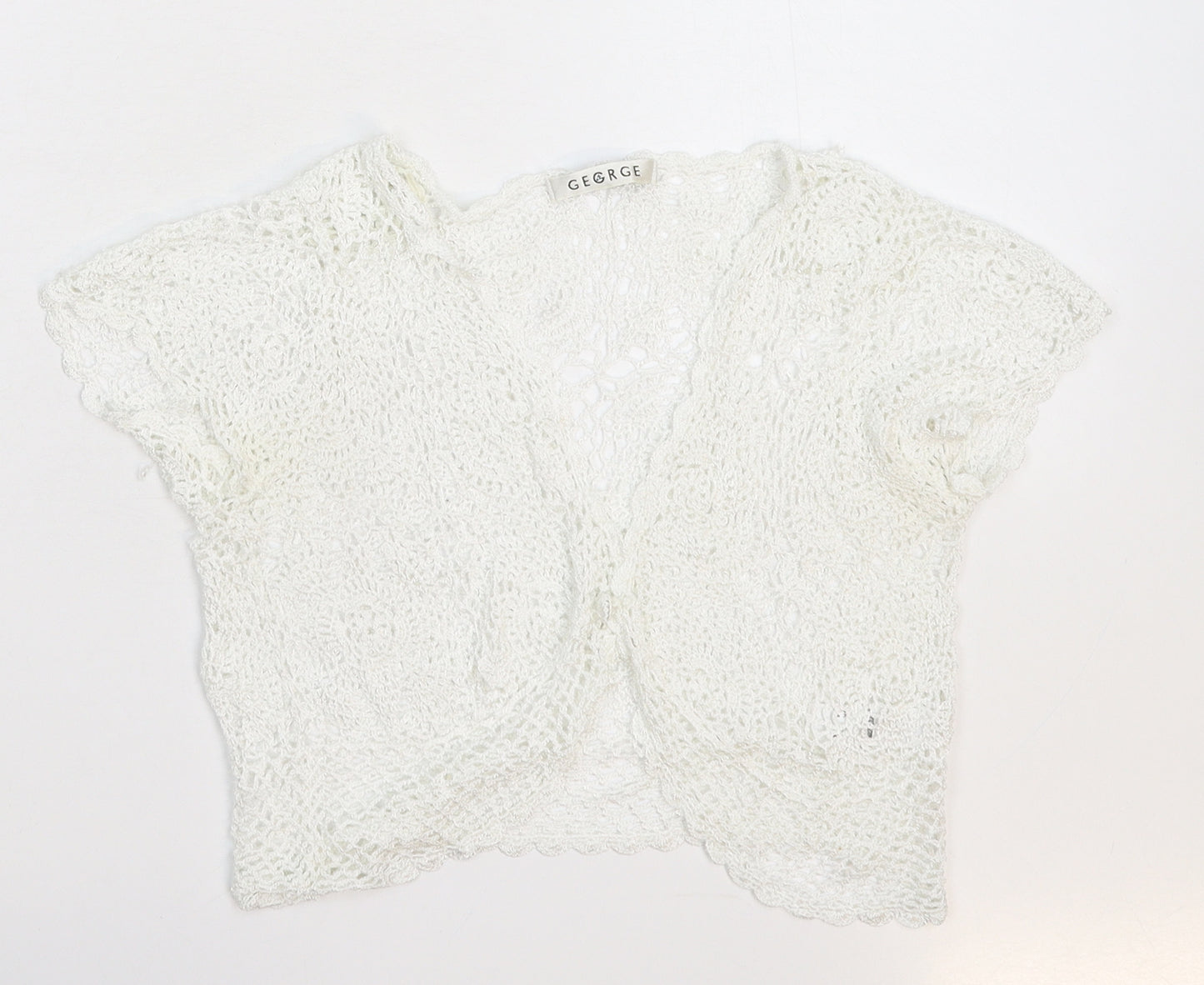George Womens White  Knit Cardigan Jumper Size 14