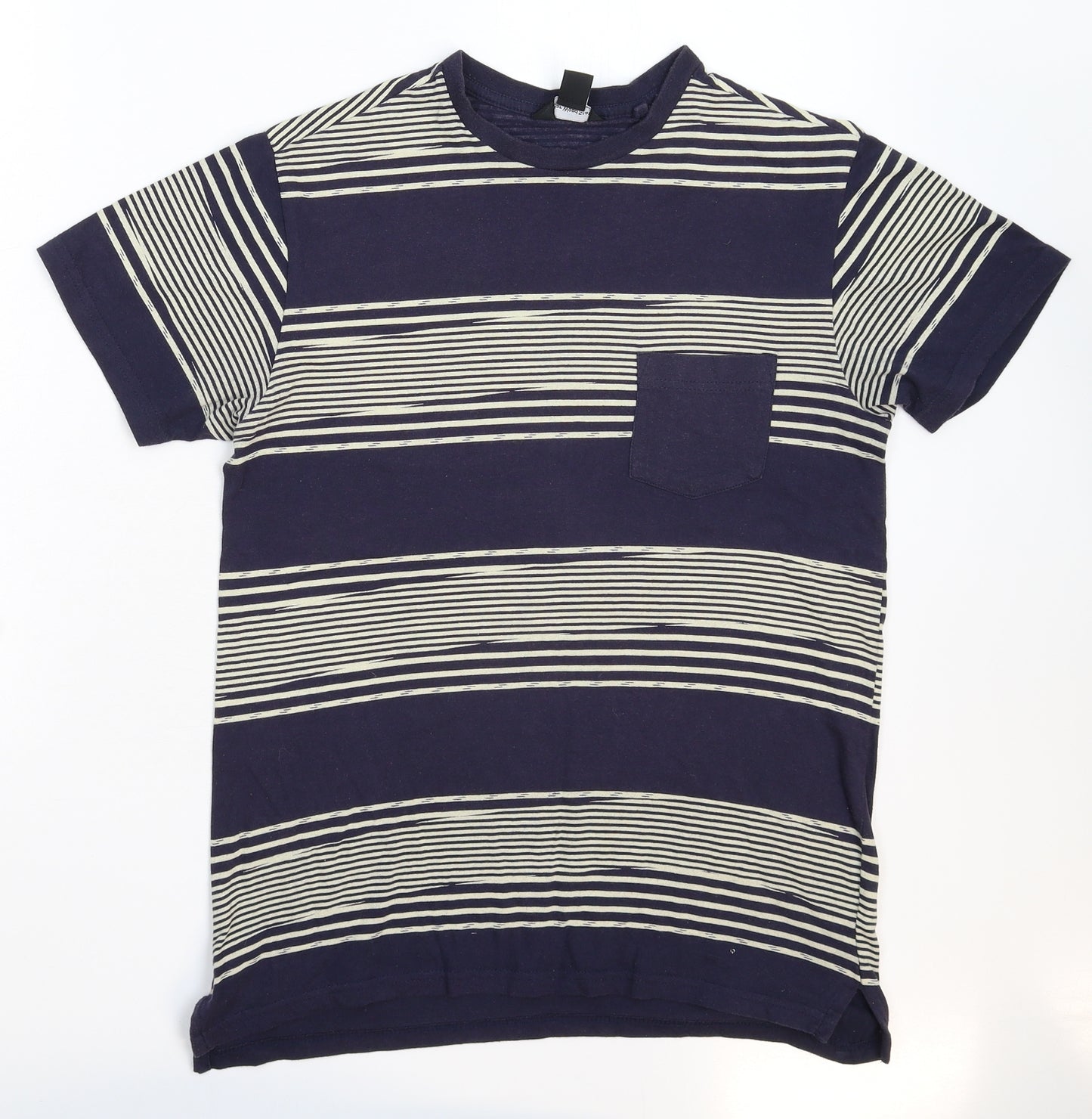 Cedar Wood State Mens Blue Striped   T-Shirt Size S