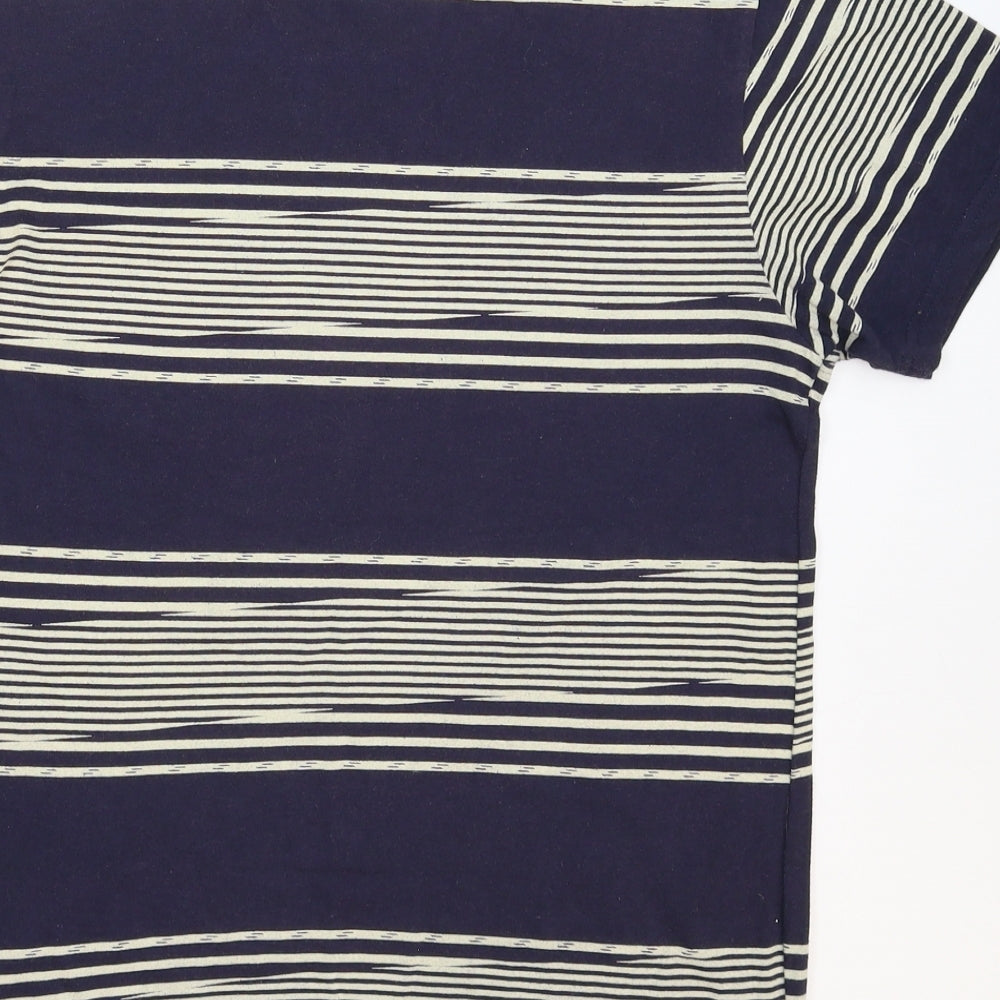 Cedar Wood State Mens Blue Striped   T-Shirt Size S