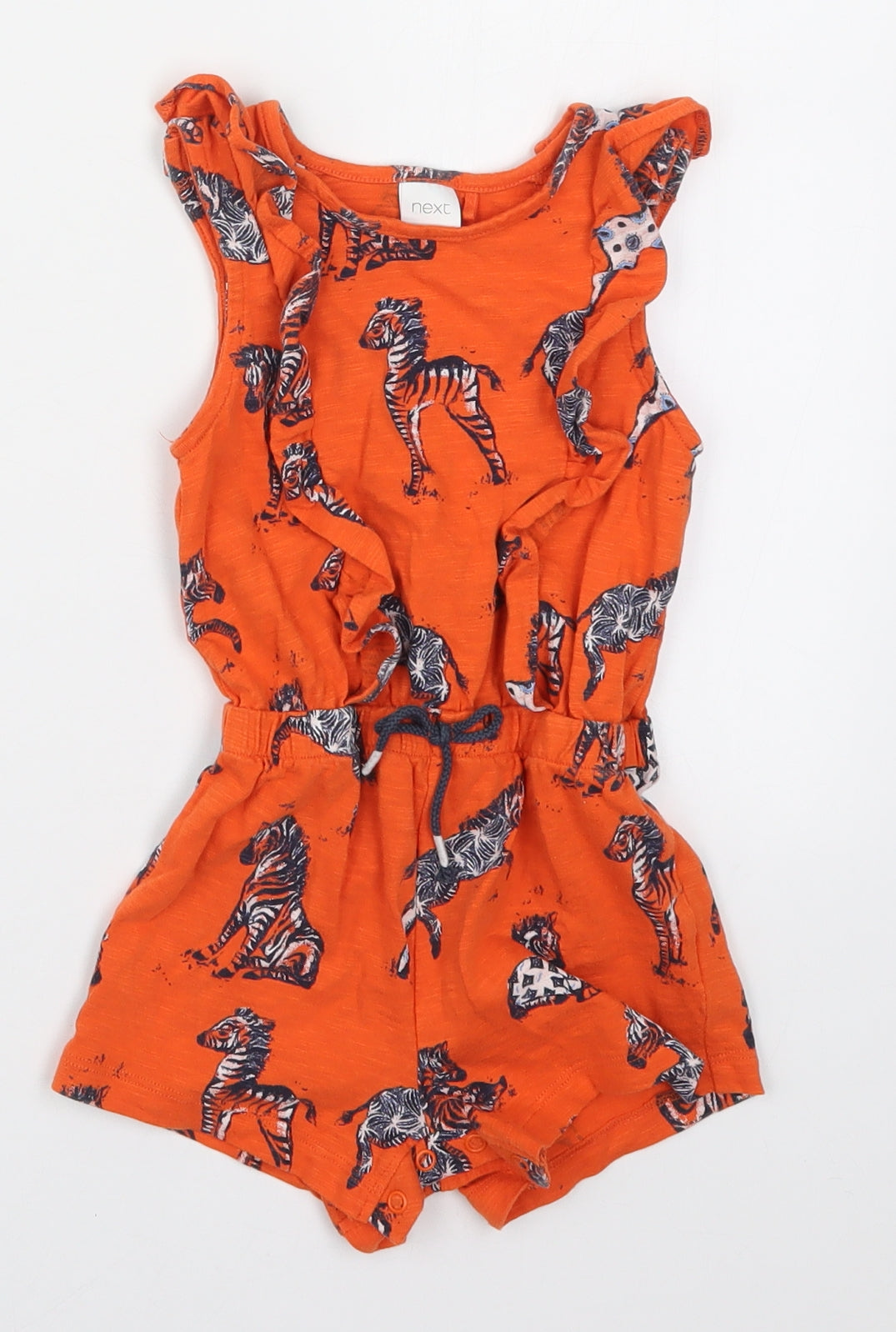 NEXT Girls Orange Spotted  Romper One-Piece Size 18-24 Months  - Zebras