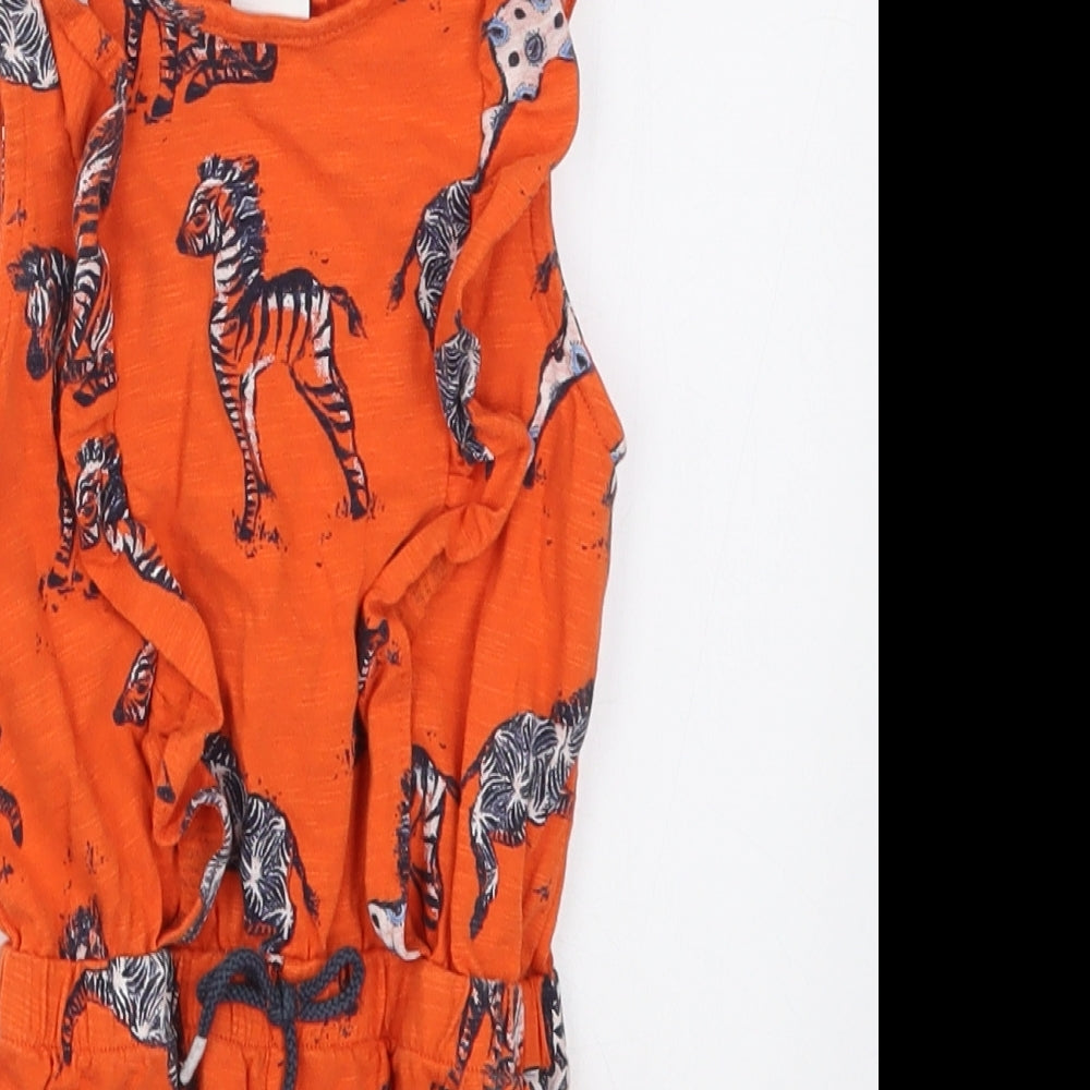 NEXT Girls Orange Spotted  Romper One-Piece Size 18-24 Months  - Zebras