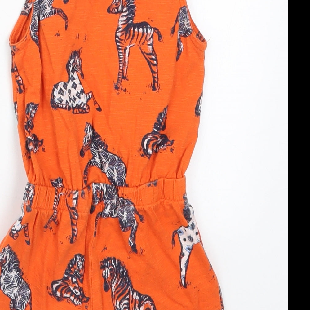 NEXT Girls Orange Spotted  Romper One-Piece Size 18-24 Months  - Zebras