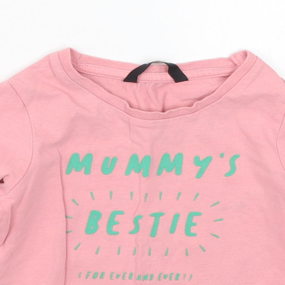 George Girls Pink   Basic T-Shirt Size 18-24 Months  - Mummy's Bestie Forever and Ever