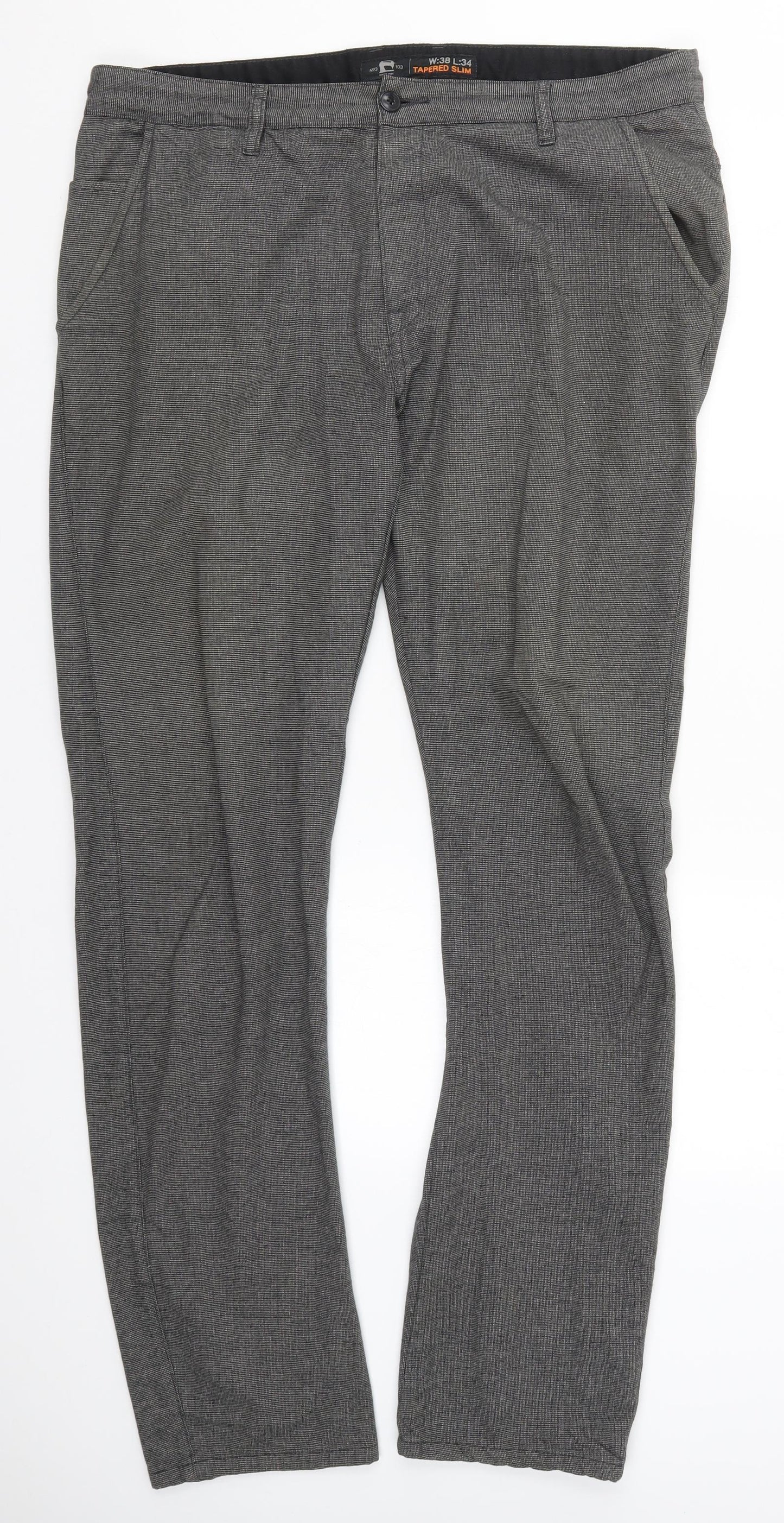 Burton Mens Grey   Trousers  Size 38 L34 in