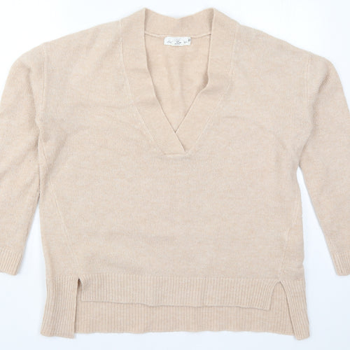 H&M Womens Beige  Knit Pullover Jumper Size M