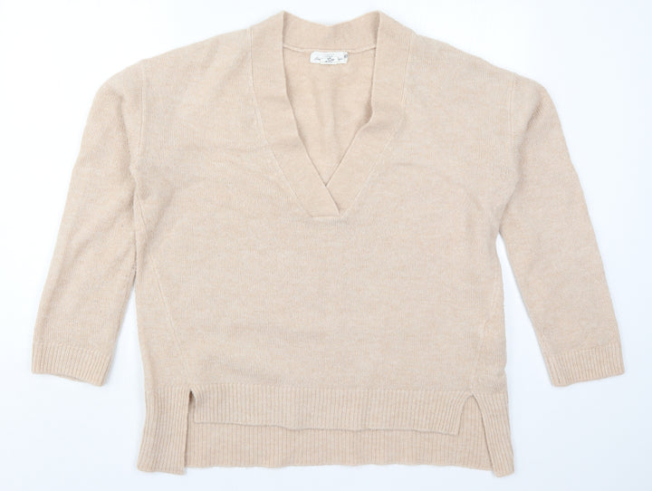 H&M Womens Beige Knit Pullover Jumper Size M