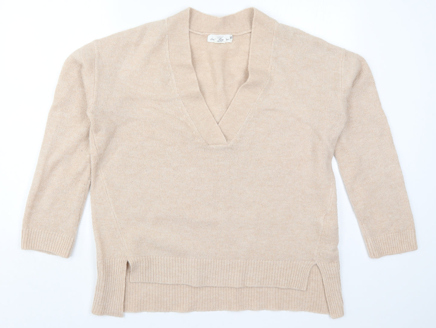 H&M Womens Beige  Knit Pullover Jumper Size M