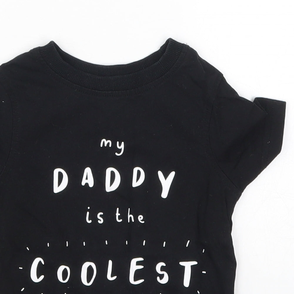 George Boys Black   Basic T-Shirt Size 12-18 Months  - My Daddy is the Coolest