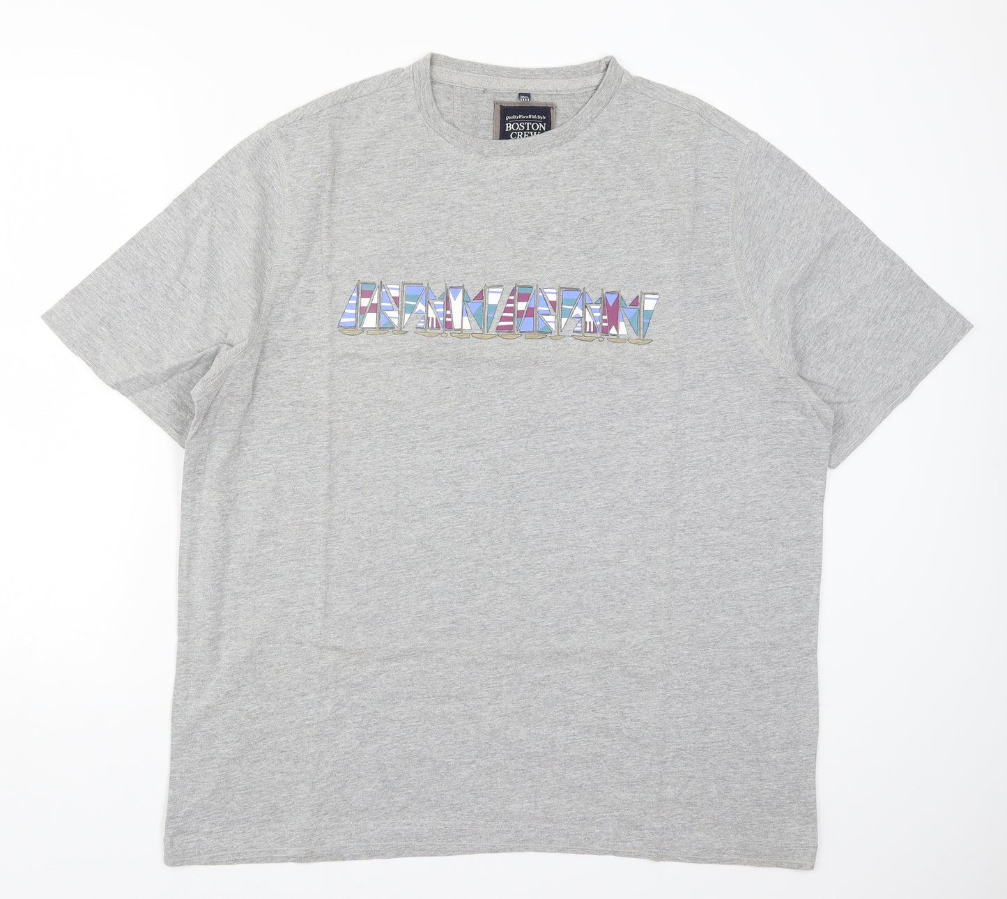 Boston crew Mens Grey    T-Shirt Size 2XL  - Sailboats