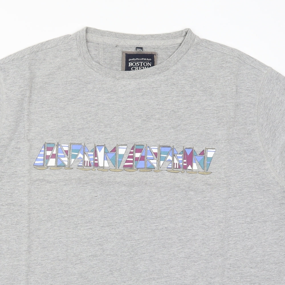 Boston crew Mens Grey    T-Shirt Size 2XL  - Sailboats