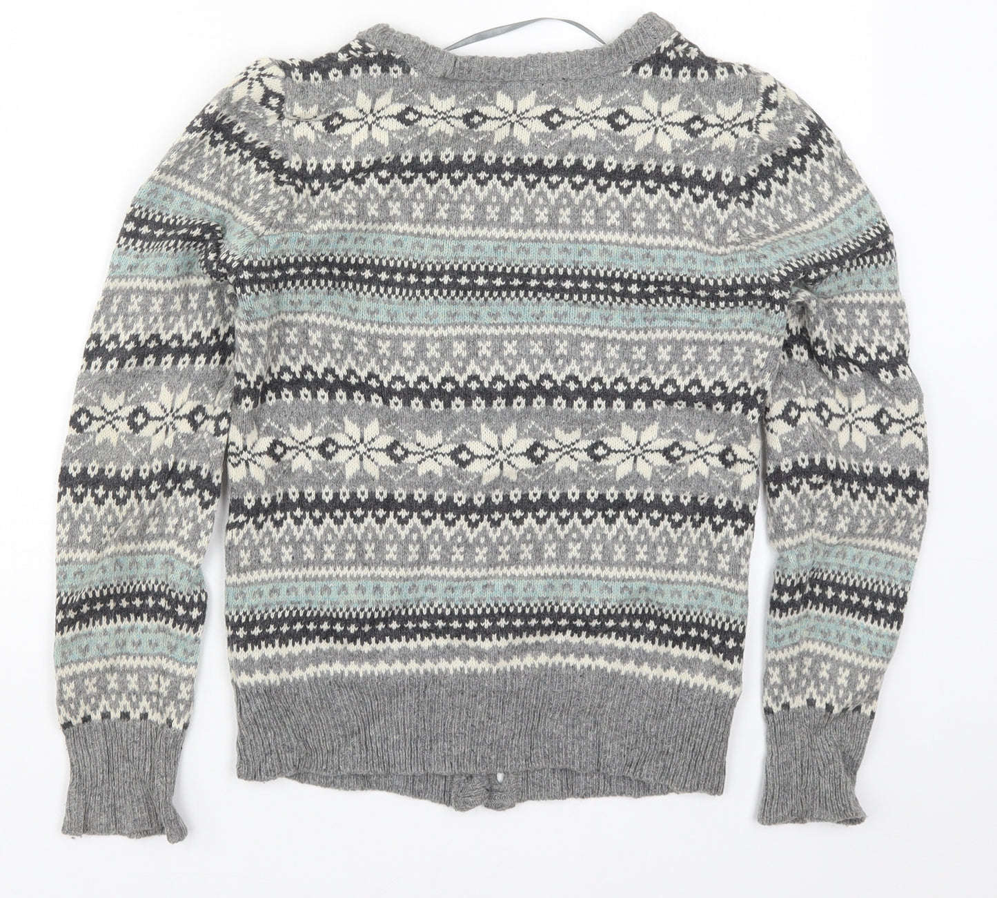 Atmosphere Womens Grey Geometric Knit Cardigan Jumper Size 8