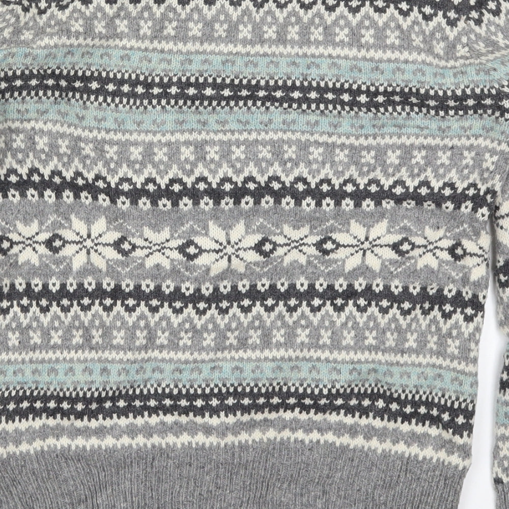 Atmosphere Womens Grey Geometric Knit Cardigan Jumper Size 8