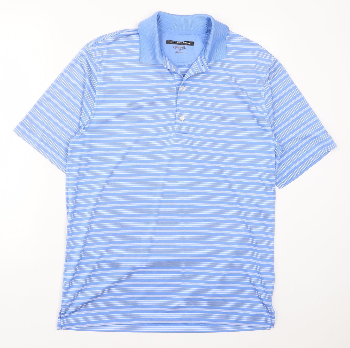 Greg Norman Mens Blue Striped   Polo Size S