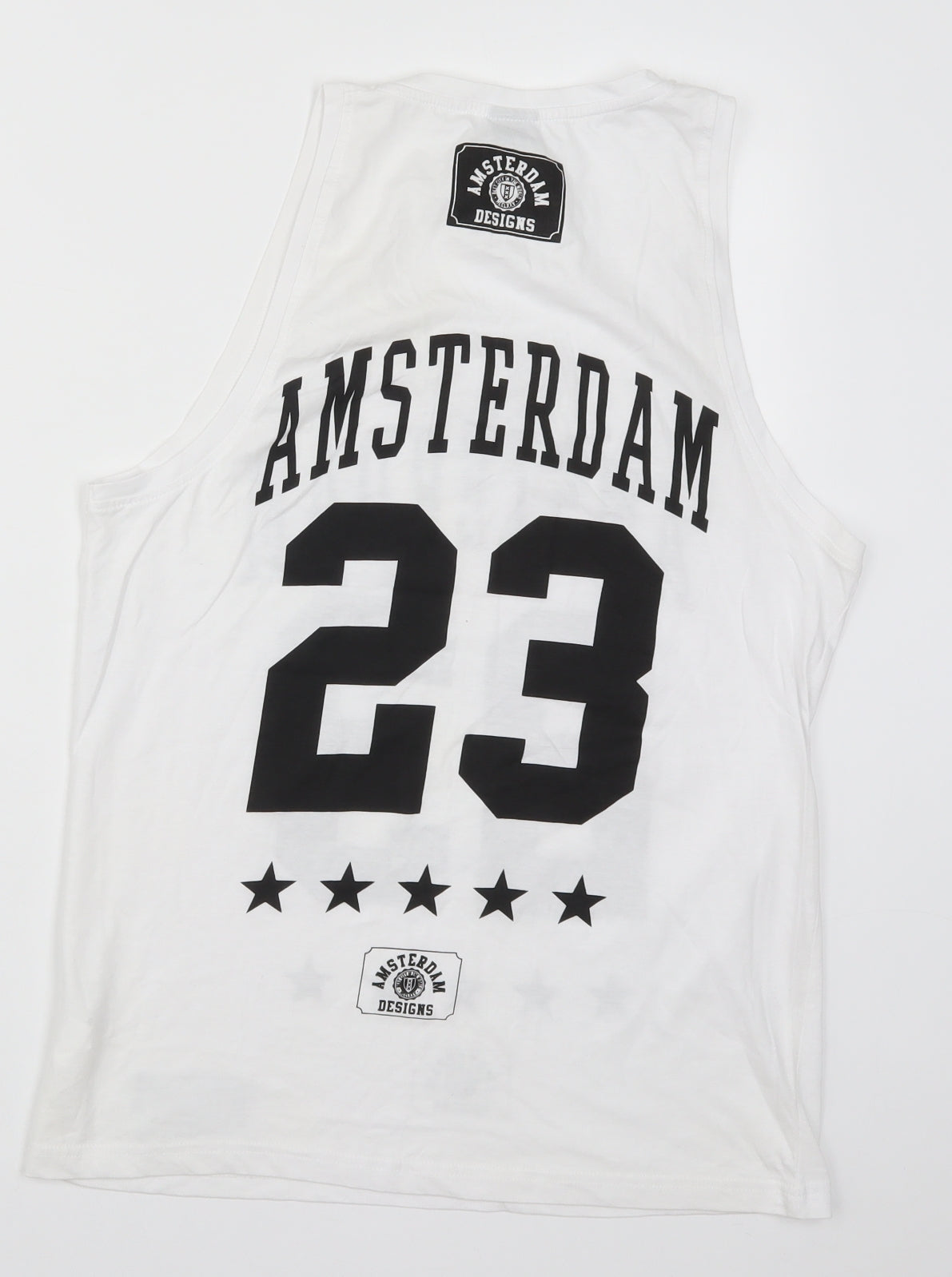 Amsterdam Designs Mens White    T-Shirt Size L  - Amsterdam 23