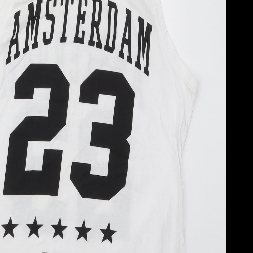 Amsterdam Designs Mens White    T-Shirt Size L  - Amsterdam 23