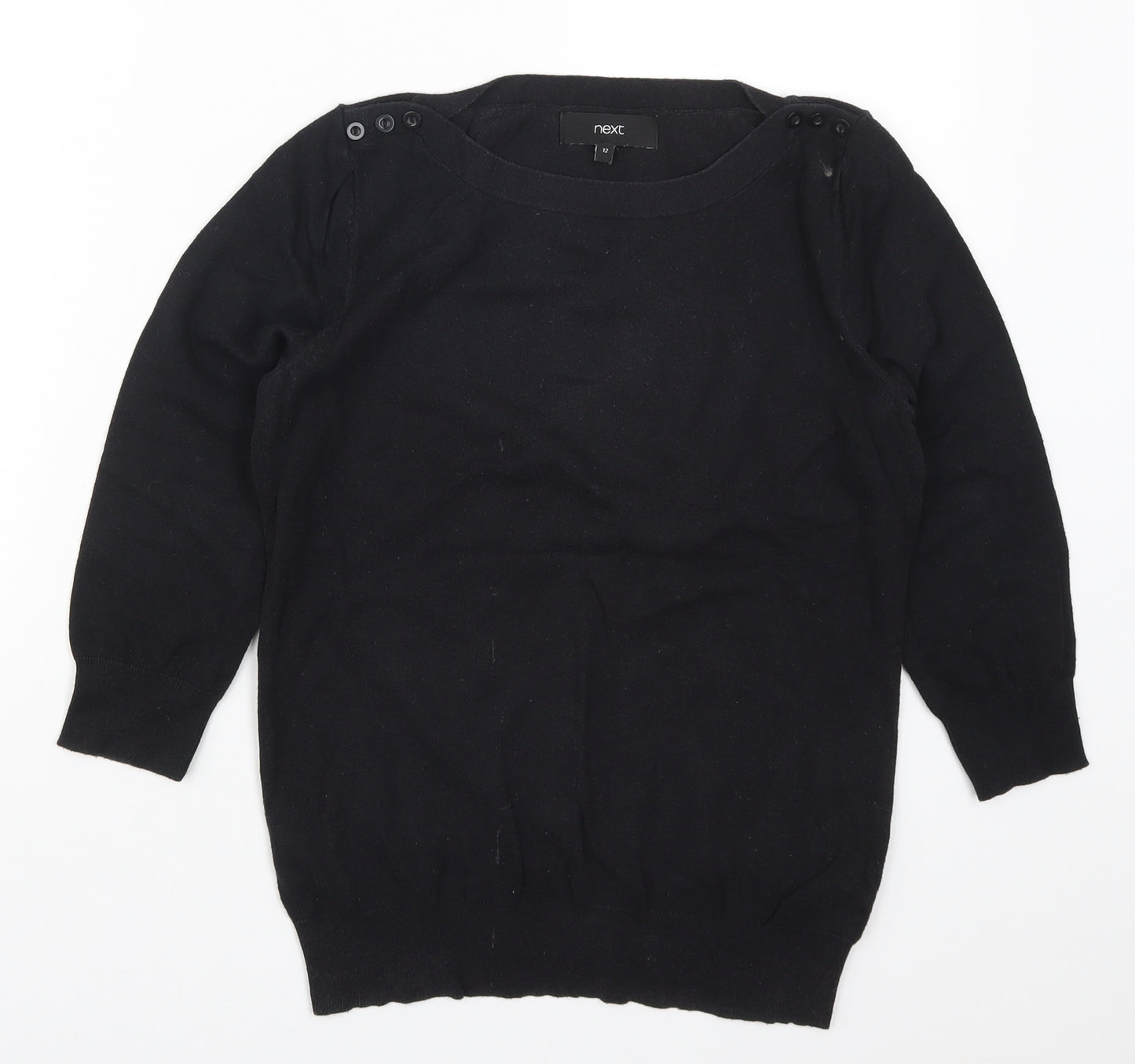 NEXT Womens Black  Knit Pullover Jumper Size 12