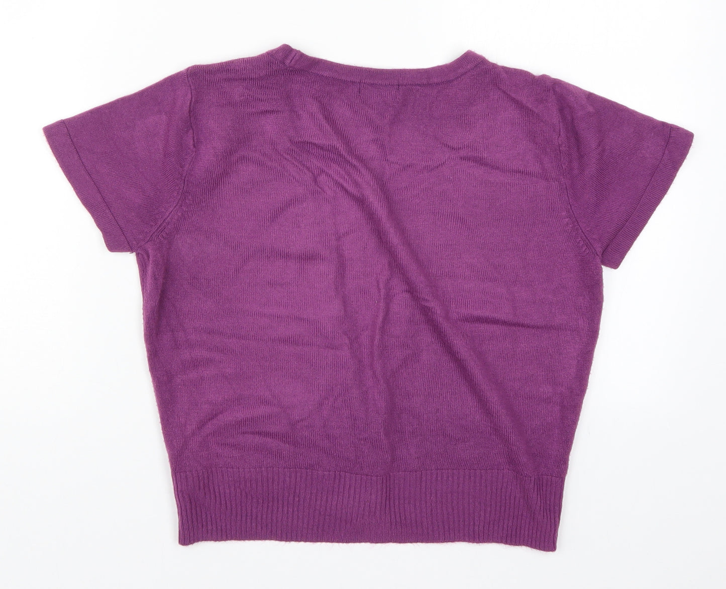 F&F Womens Purple  Knit Cardigan Jumper Size 12