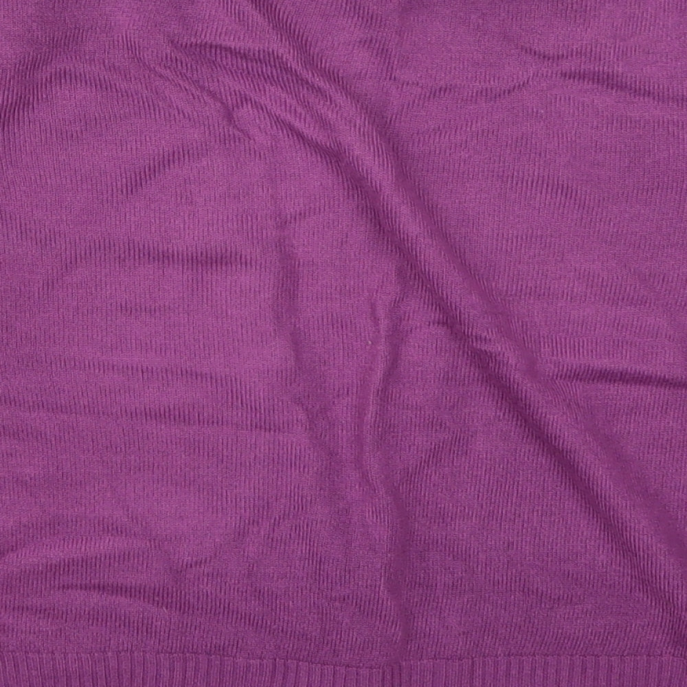 F&F Womens Purple  Knit Cardigan Jumper Size 12