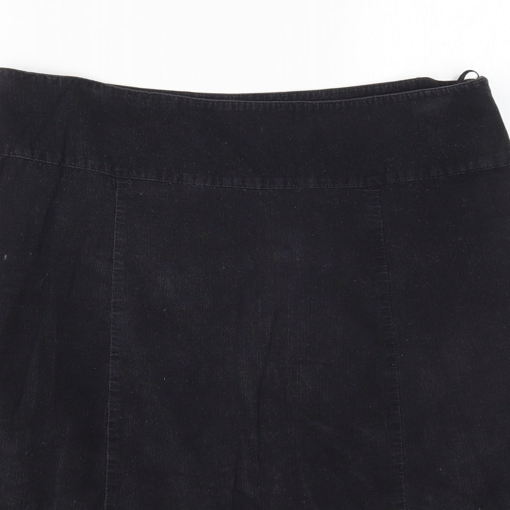 Monsoon Womens Black Floral  A-Line Skirt Size 14