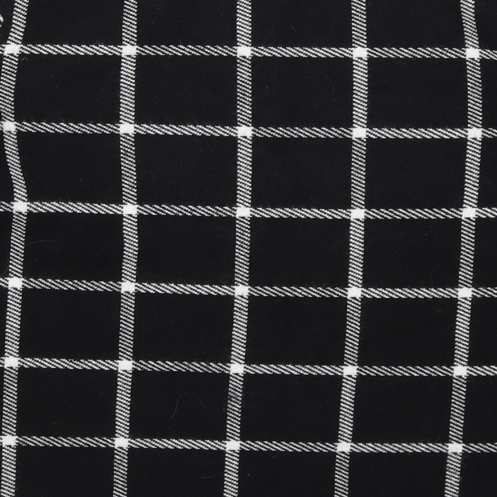 Cynthia Rowley Womens Black Check Rayon Pullover Jumper Size XL