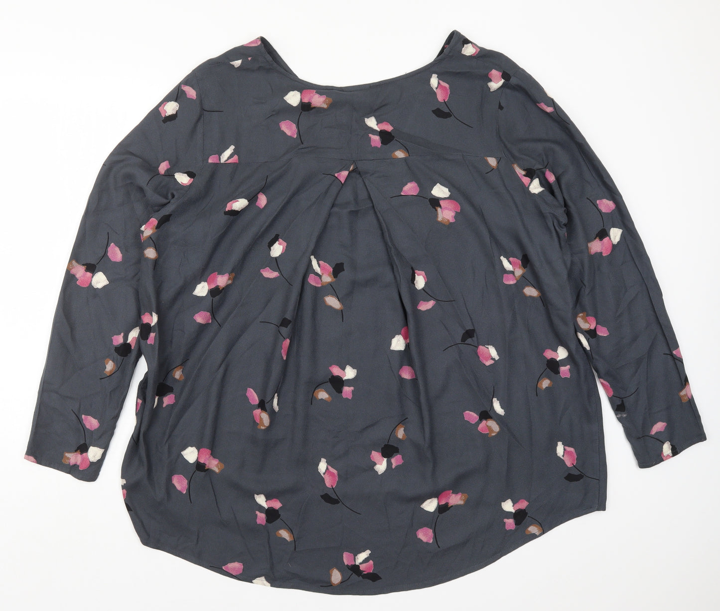 JUNAROSE Womens Grey Floral  Basic Blouse Size 22
