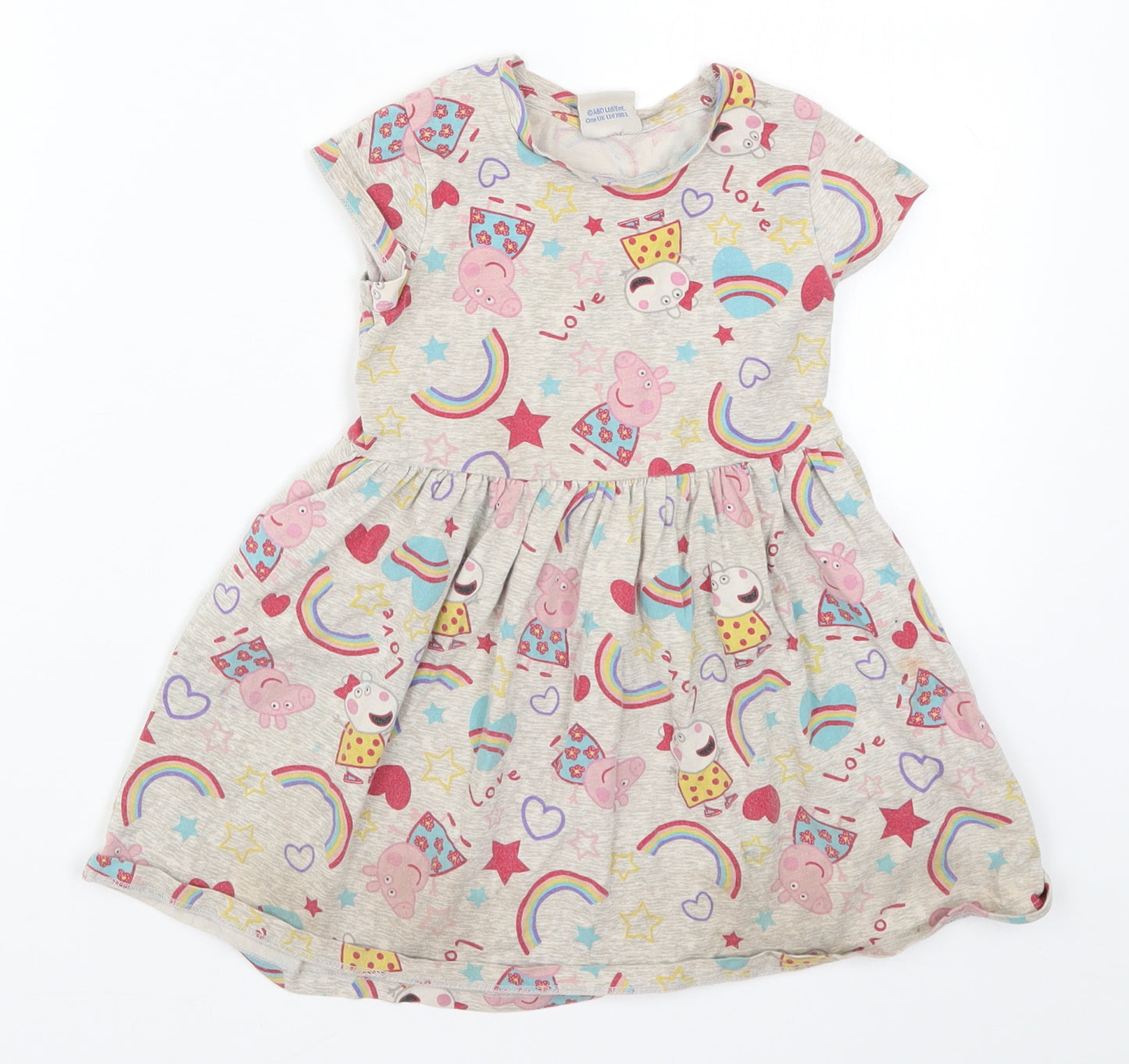 Matalan Girls Grey   Skater Dress  Size 4-5 Years  - Peppa Pig