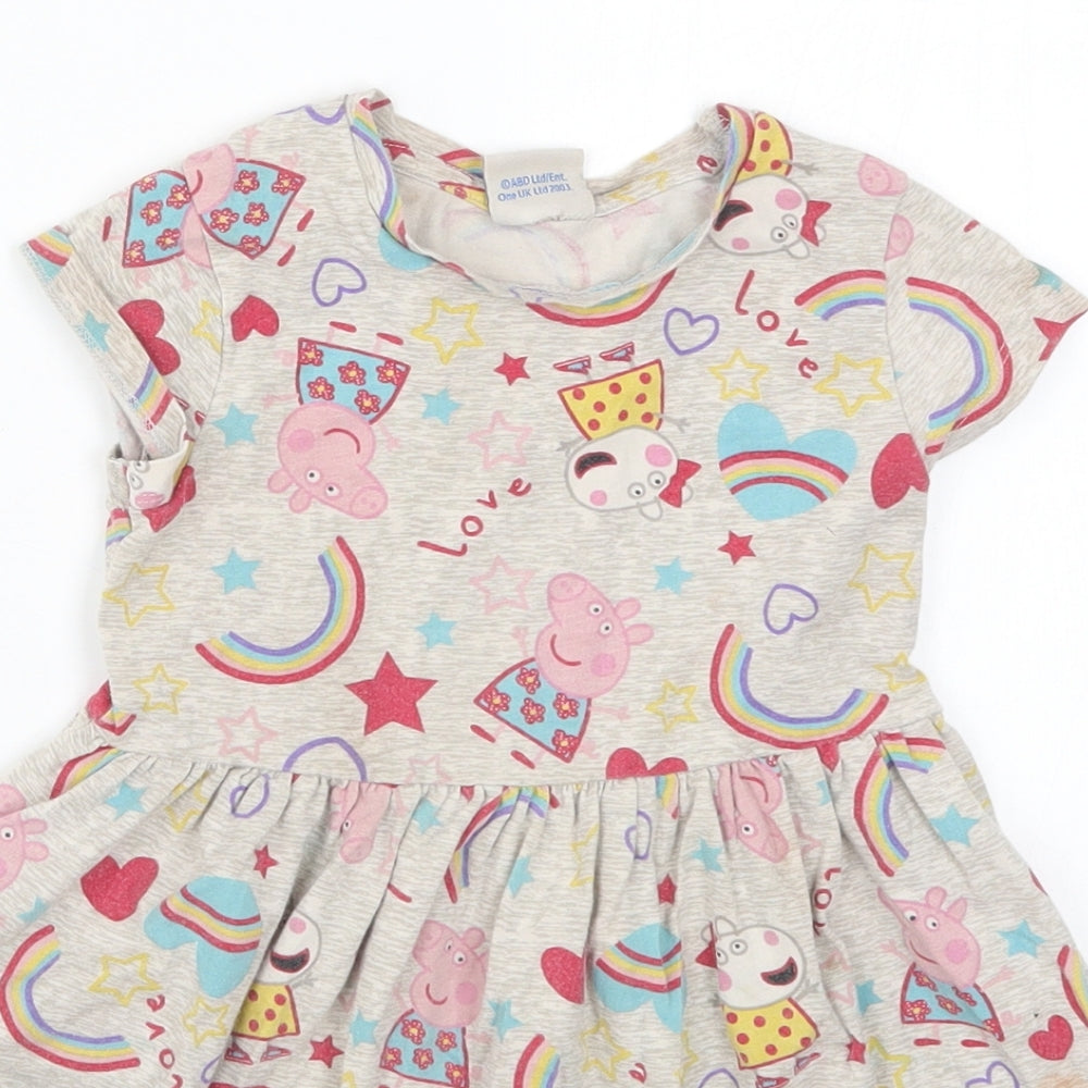 Matalan Girls Grey   Skater Dress  Size 4-5 Years  - Peppa Pig