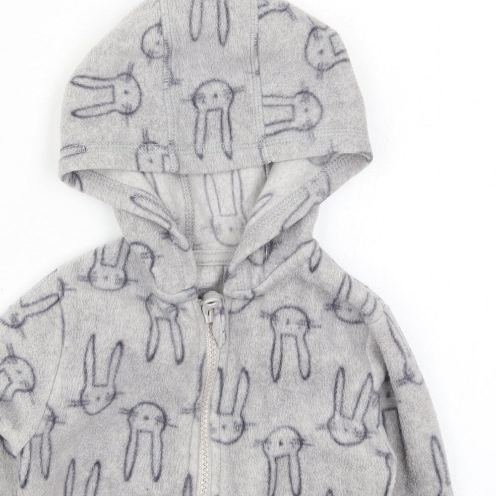 George Girls Grey  Fleece Jacket  Size 3-4 Years  - Rabbits