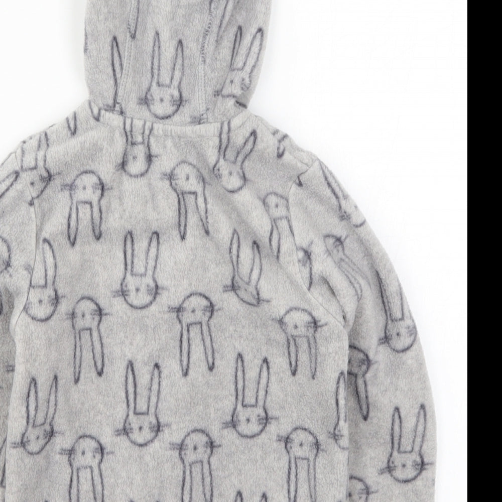 George Girls Grey  Fleece Jacket  Size 3-4 Years  - Rabbits