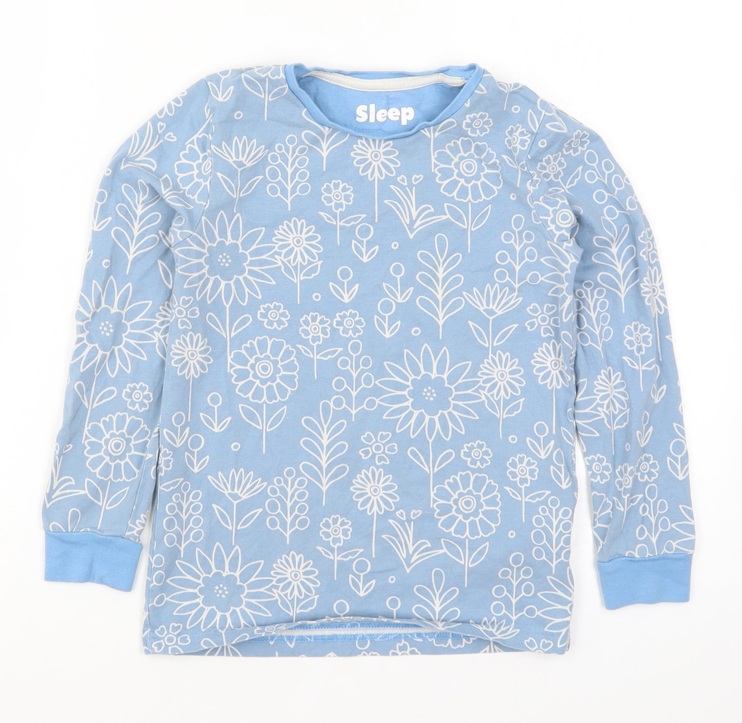 Marks and Spencer Girls Blue Floral  Top Pyjama Top Size 8-9 Years
