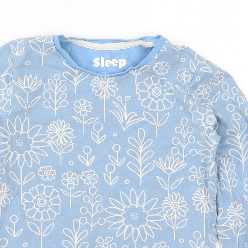 Marks and Spencer Girls Blue Floral  Top Pyjama Top Size 8-9 Years