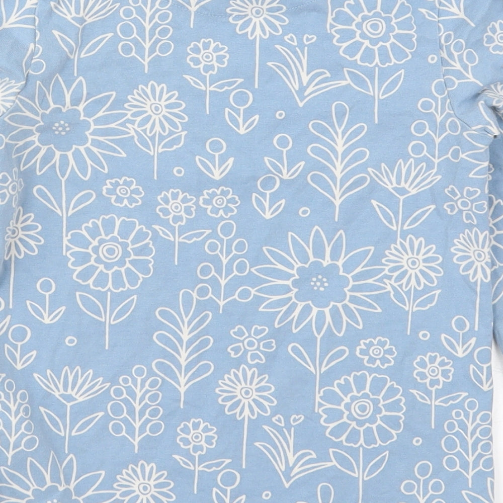 Marks and Spencer Girls Blue Floral  Top Pyjama Top Size 8-9 Years