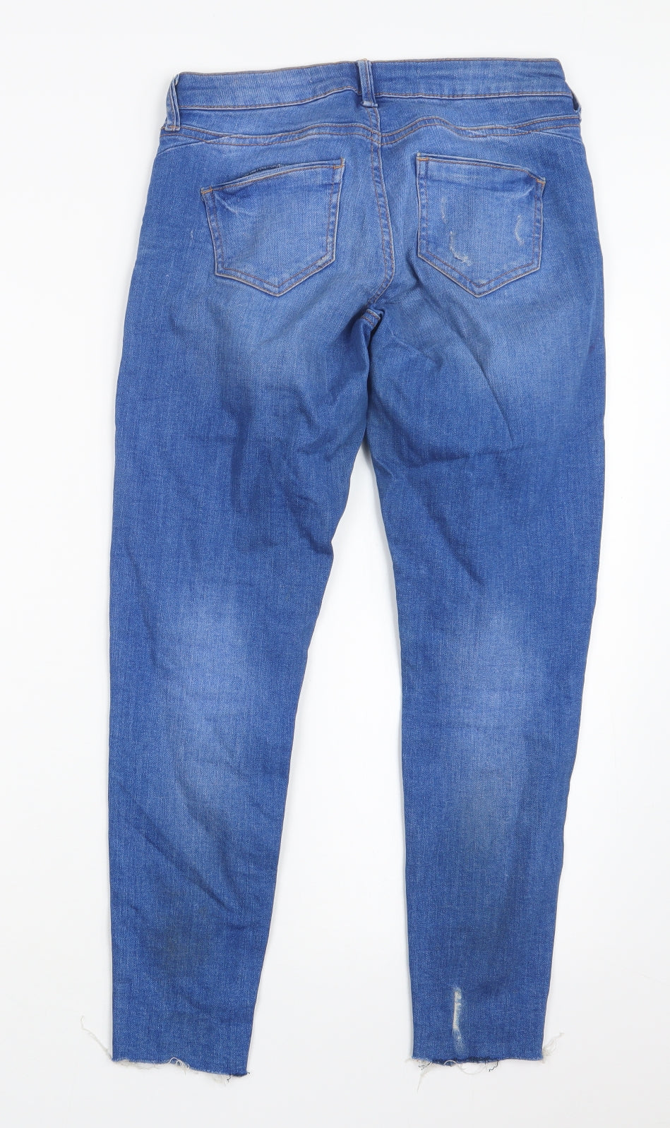 Denim Co. Womens Blue  Denim Straight Jeans Size 8 L25.5 in