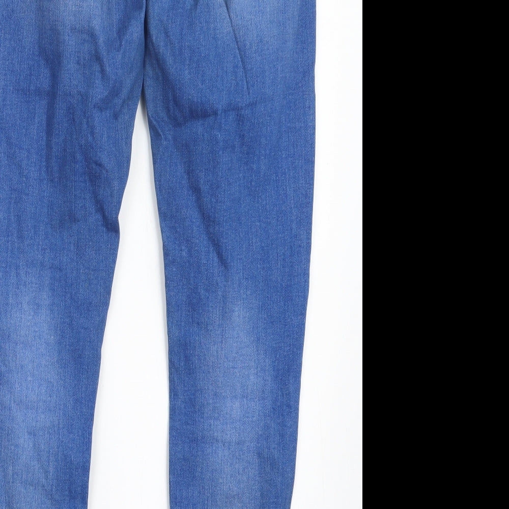 Denim Co. Womens Blue  Denim Straight Jeans Size 8 L25.5 in