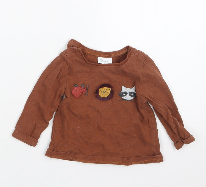 NEXT Boys Brown Basic T-Shirt Size 0-3 Months