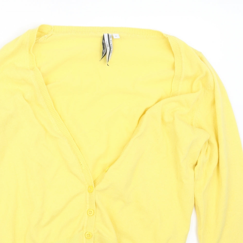 New Look Womens Yellow  Knit Cardigan Jumper Size 12